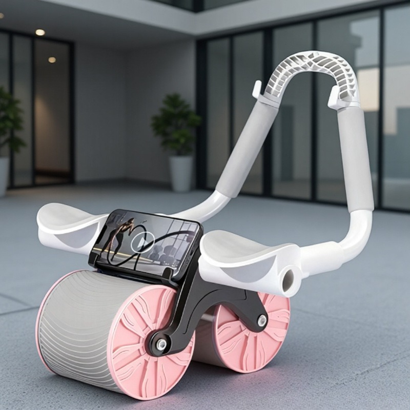 Ab Roller Wheel With Elbow Support - Alat Latihan Otot Perut Otomatis, Kompresi